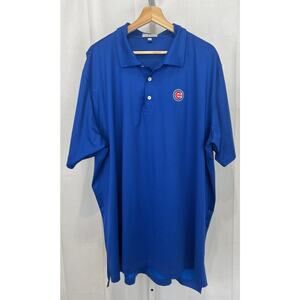 PETER MILLAR Cubs Logo Summer Comfort Performance Polo Shirt Blue Size 2XL XXL